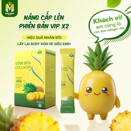 Bột Cốm Dứa Collagen Chính hãng - Hộp 15 gói - Mua 2 Hộp tặng Bình